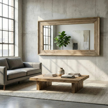 Luxury Lumi Copgrove 200cm x 100cm Large Bleached Hardwood Full Length Mirror