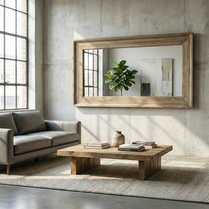 Luxury Lumi Copgrove 200cm x 100cm Large Bleached Hardwood Full Length Mirror