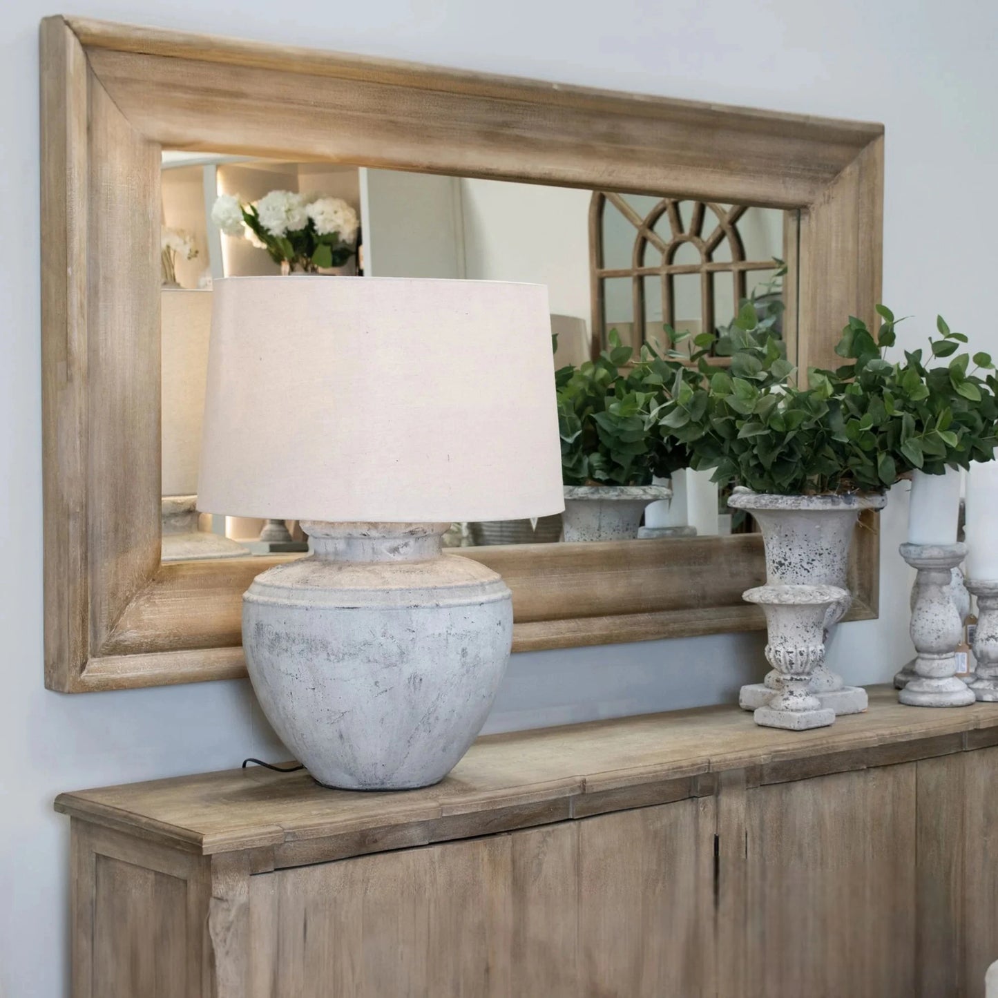 Luxury Lumi Copgrove 200cm x 100cm Large Bleached Hardwood Full Length Mirror