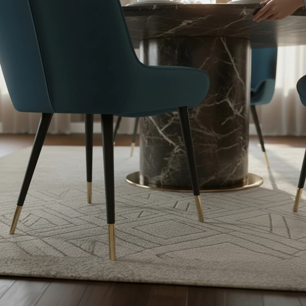 Luxury Lyder Plush Velvet Dining Chair With Cross Stitch Back And Scandinavian Black Metal Legs