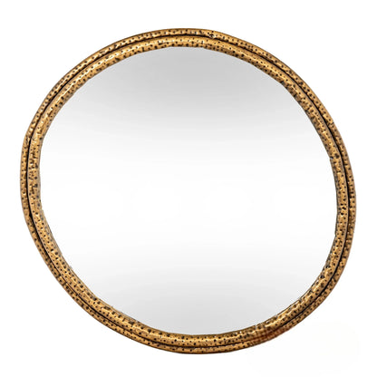 Luxury Orel 78cm x 73cm Medium Dimpled Texture Organic Gold Wall Mirror