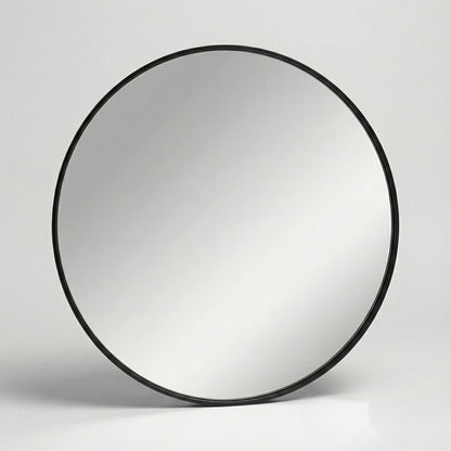 Luxury Orel 80cm Modern Design Round Classic Wall Mirror With Black Aluminium Frame
