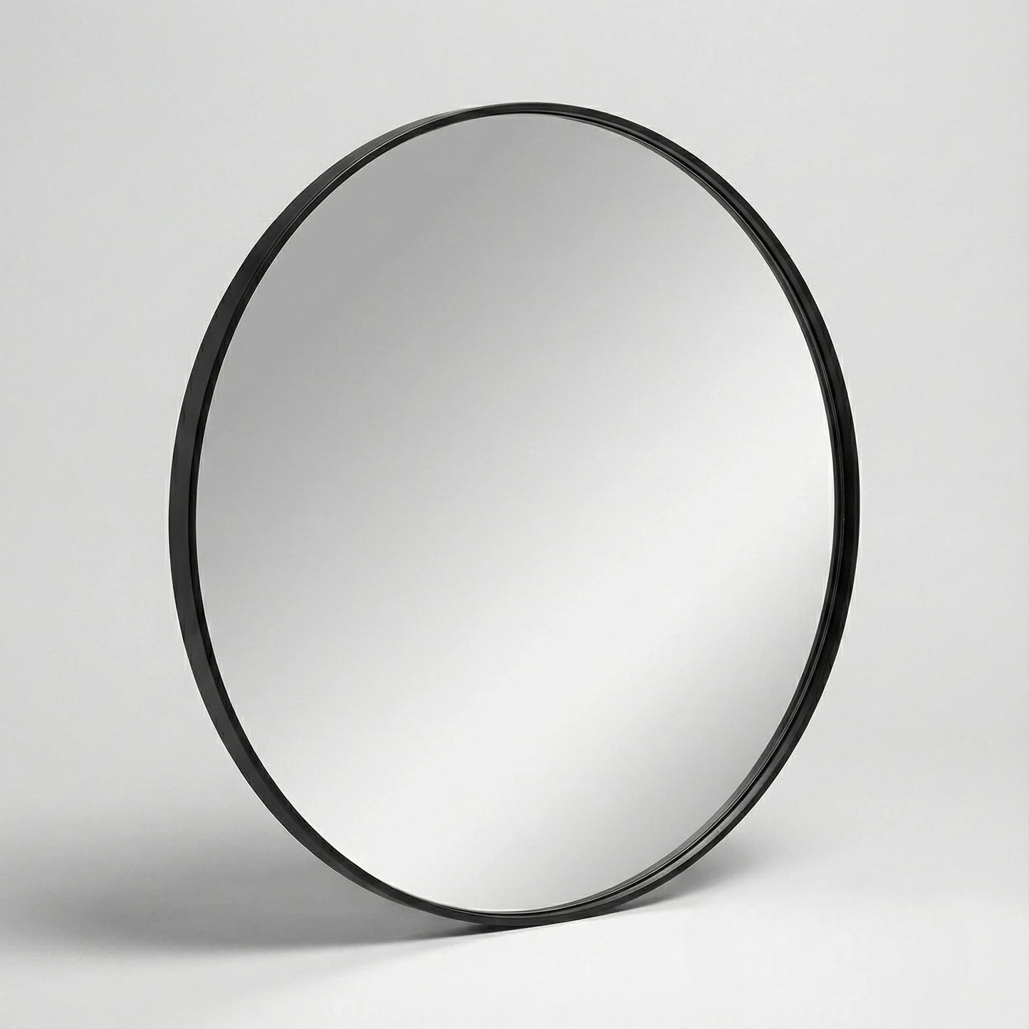 Luxury Orel 80cm Modern Design Round Classic Wall Mirror With Black Aluminium Frame