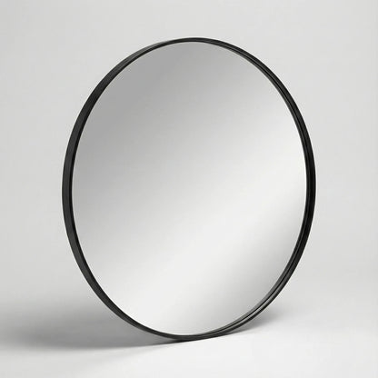 Luxury Orel 80cm Modern Design Round Classic Wall Mirror With Black Aluminium Frame