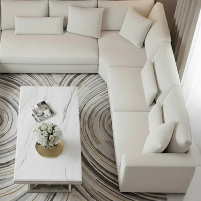 Luxury Orvar 130cm Chrome Coffee Table With White Marble Top And Ring Stand