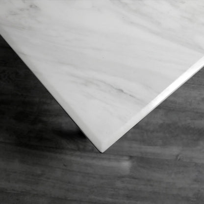 Luxury Orvar 130cm Chrome Coffee Table With White Marble Top And Ring Stand