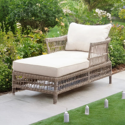 Luxury Provence Outdoor Sun Lounger Set With 2 Rattan Loungers And Acacia Side Table