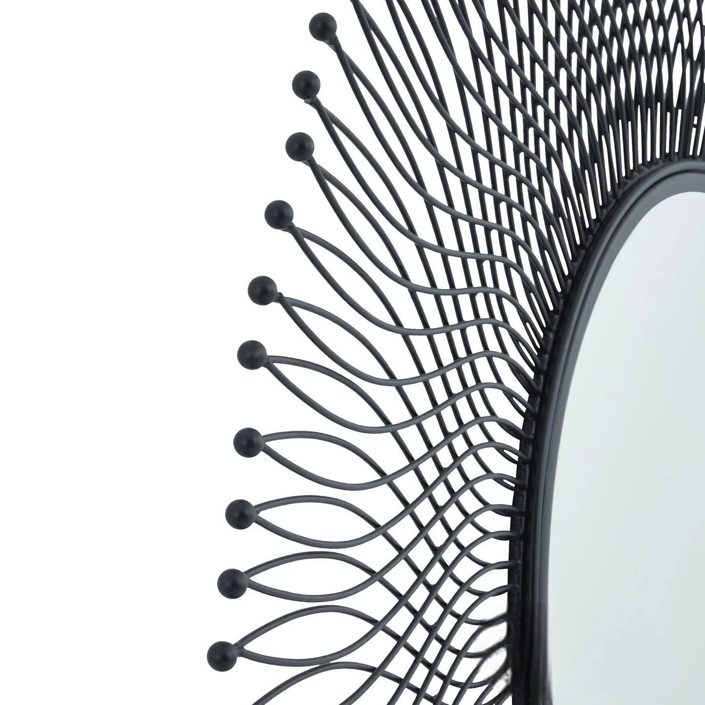Luxury Rio 109cm Large Black Wire Industrial Wall Mirror