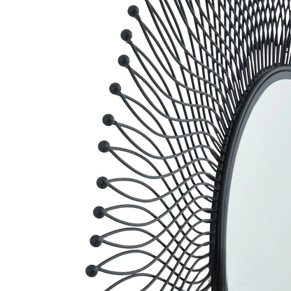 Luxury Rio 109cm Large Black Wire Industrial Wall Mirror