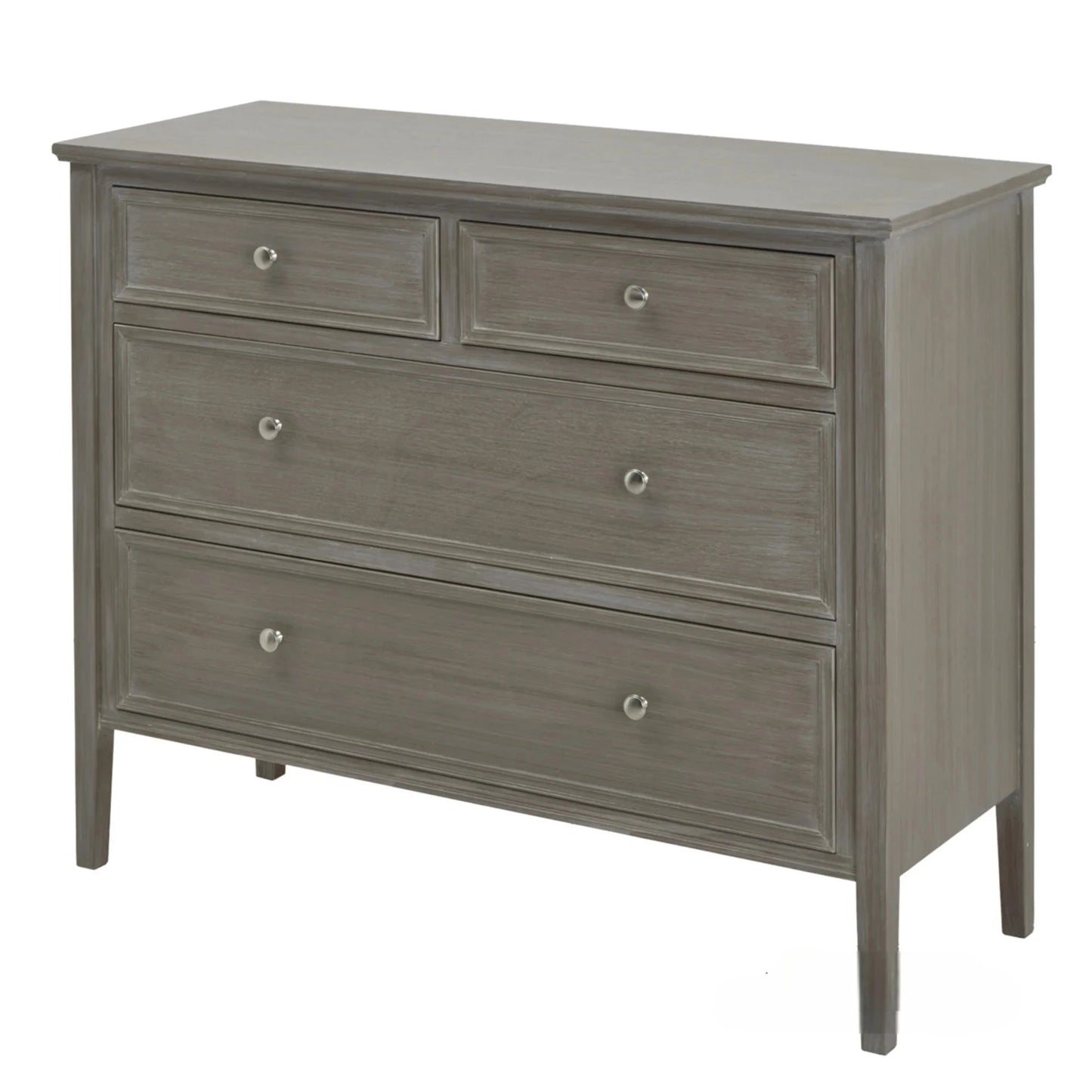 Luxury Serene 110cm Two Over Two Chest Sideboard Grey Wooden Storage Unit With 4 Drawers