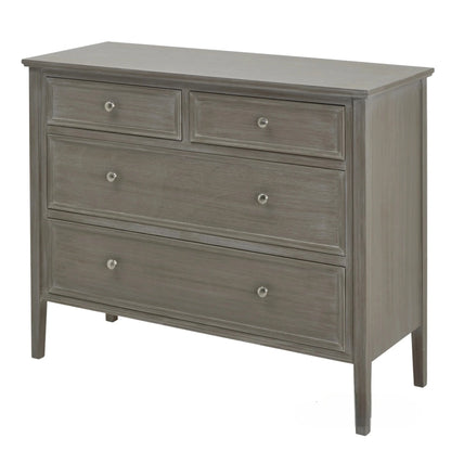 Luxury Serene 110cm Two Over Two Chest Sideboard Grey Wooden Storage Unit With 4 Drawers