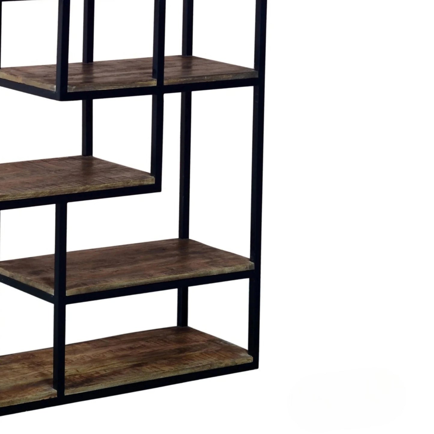 Luxury Tall Industrial Metal 203cm Room Divider Shelf Unit With 6-Tier Open Display Shelving