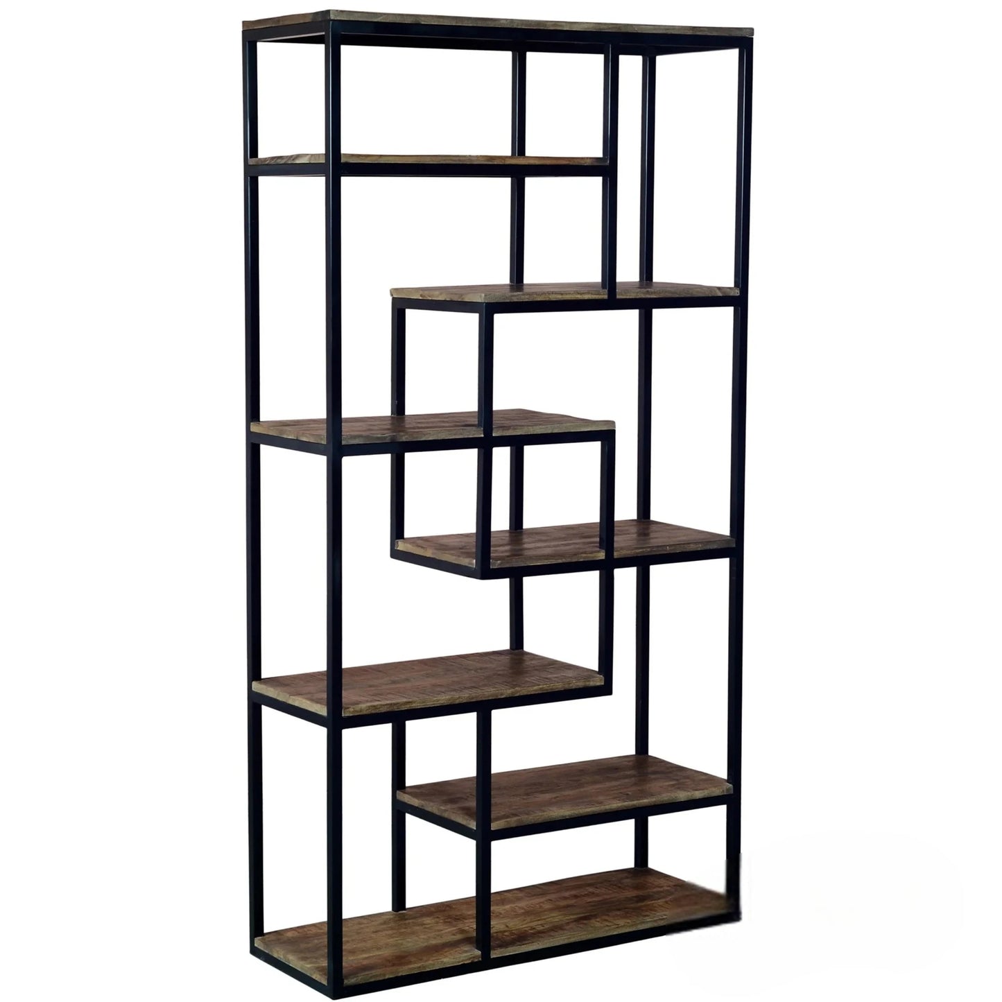 Luxury Tall Industrial Metal 203cm Room Divider Shelf Unit With 6-Tier Open Display Shelving