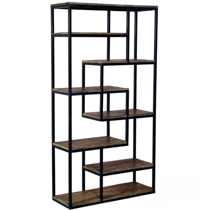 Luxury Tall Industrial Metal 203cm Room Divider Shelf Unit With 6-Tier Open Display Shelving