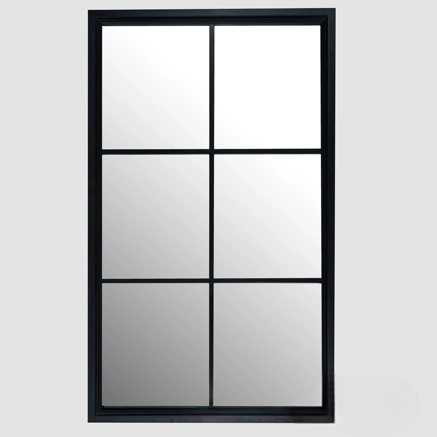 Luxury Torin 150cm Black Wood Large Window Wall Mirror