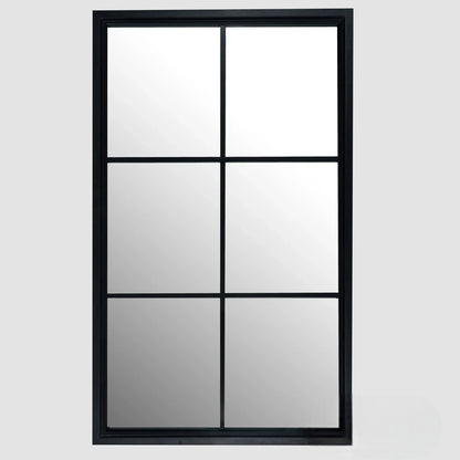 Luxury Torin 150cm Black Wood Large Window Wall Mirror