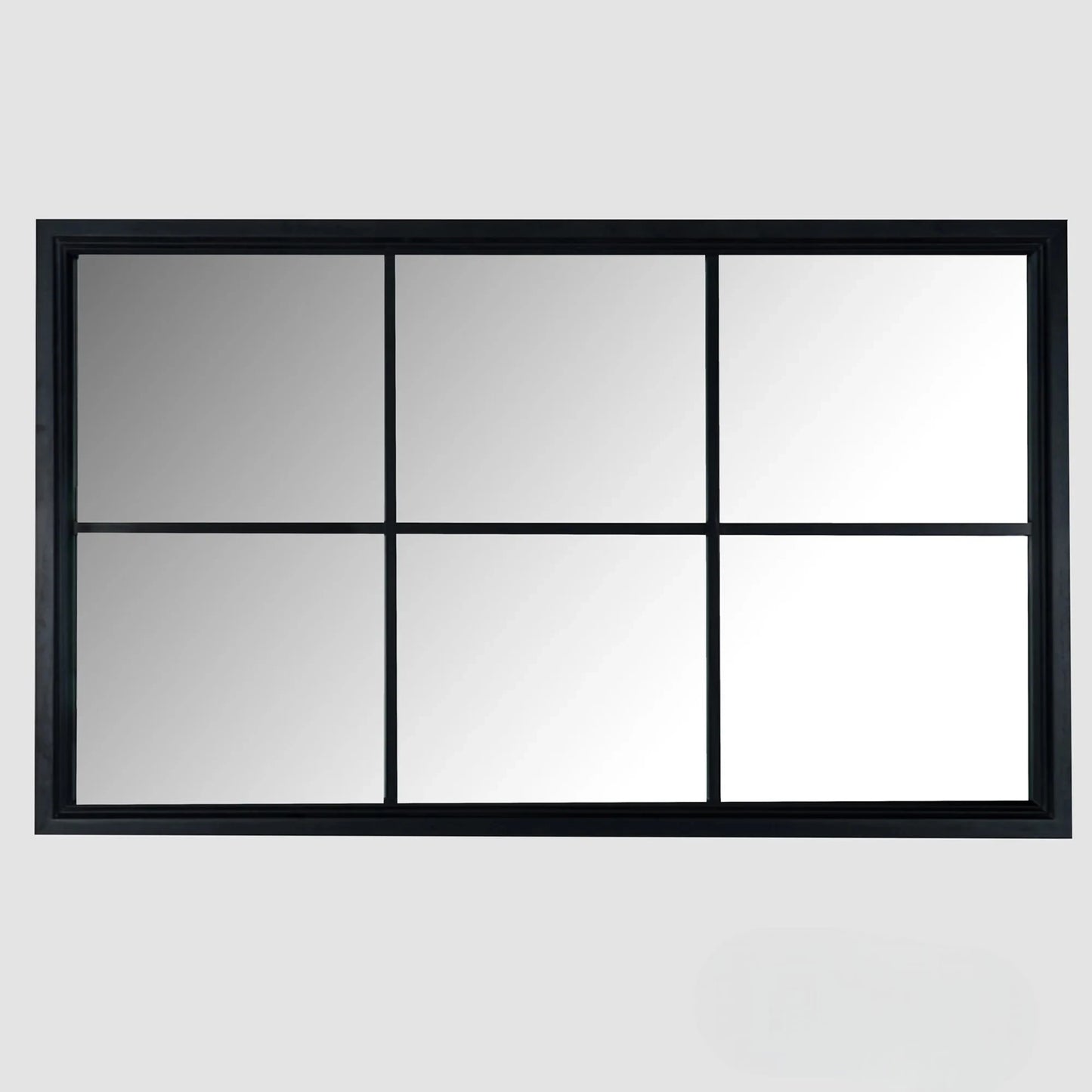 Luxury Torin 150cm Black Wood Large Window Wall Mirror