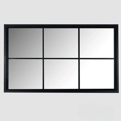 Luxury Torin 150cm Black Wood Large Window Wall Mirror