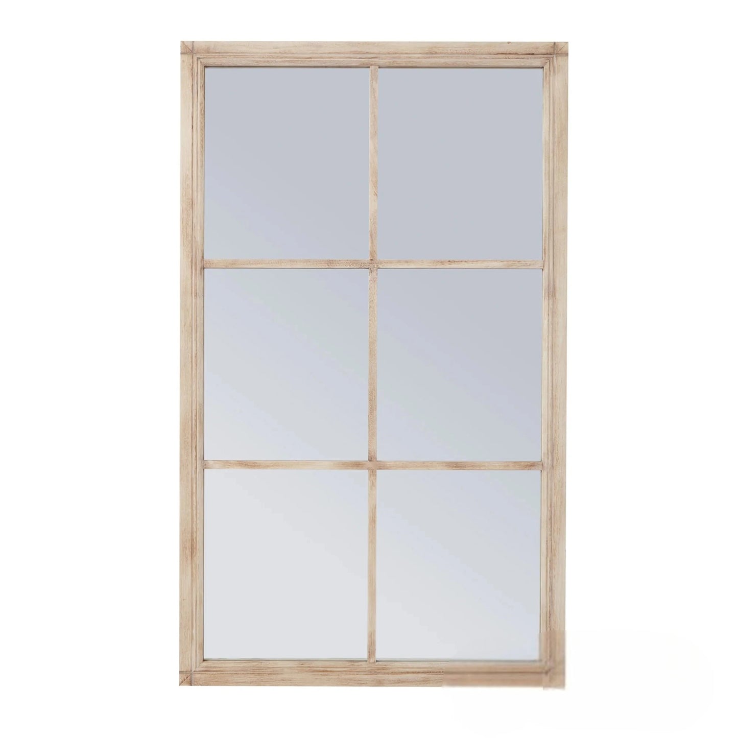 Luxury Torin 150cm Rustic Washed Wood Large Window Wall Mirror