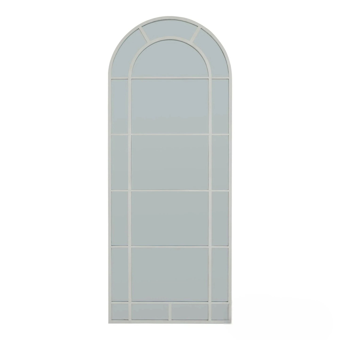 Luxury Torin 200cm White Large Arched Window Wall Mirror