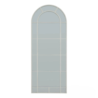 Luxury Torin 200cm White Large Arched Window Wall Mirror