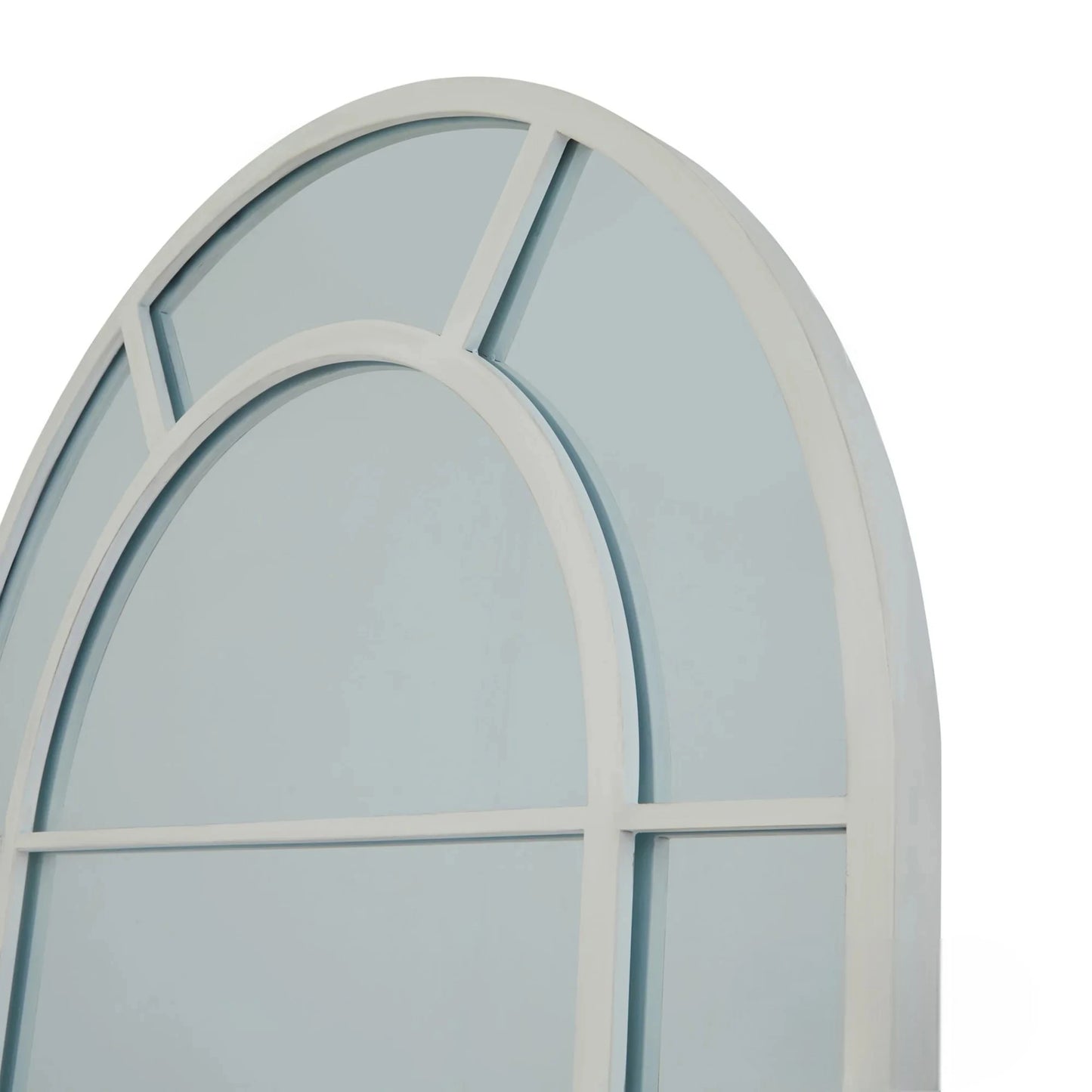 Luxury Torin 200cm White Large Arched Window Wall Mirror
