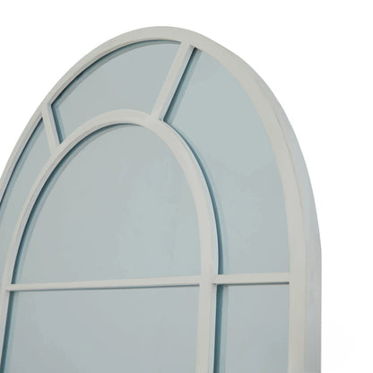 Luxury Torin 200cm White Large Arched Window Wall Mirror