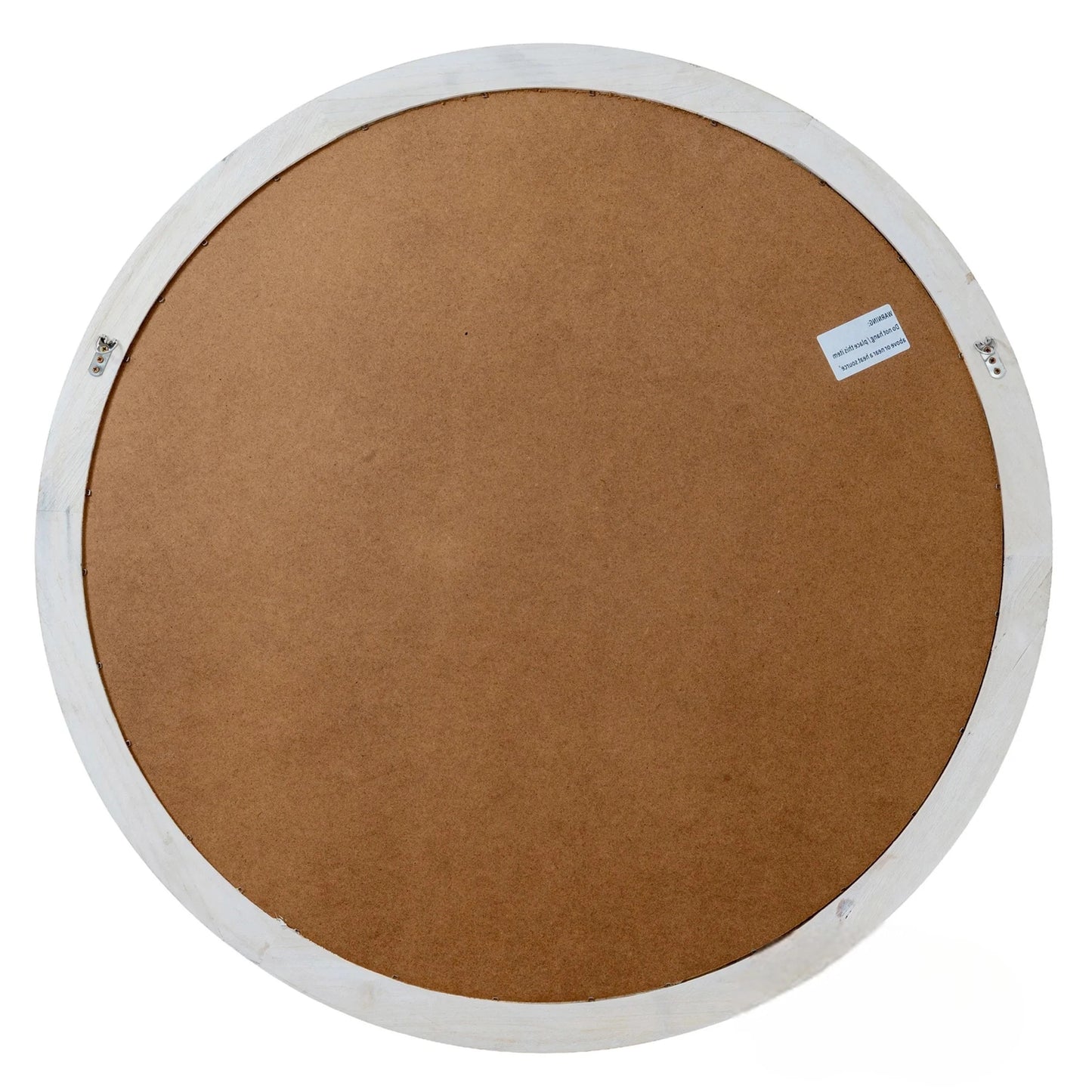 Luxury Torin 100cm Round Washed Wood Architectural Window Wall Mirror