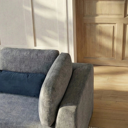 Aluxo Madison 4+1+Storage Footstool Modular Sofa In Blue Boucle Fabric