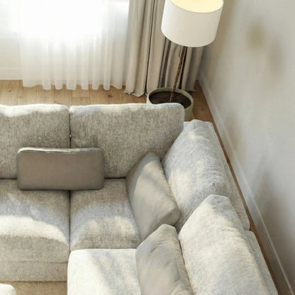 Aluxo Madison 4+1+Storage Footstool Modular Sofa In Blue Boucle Fabric