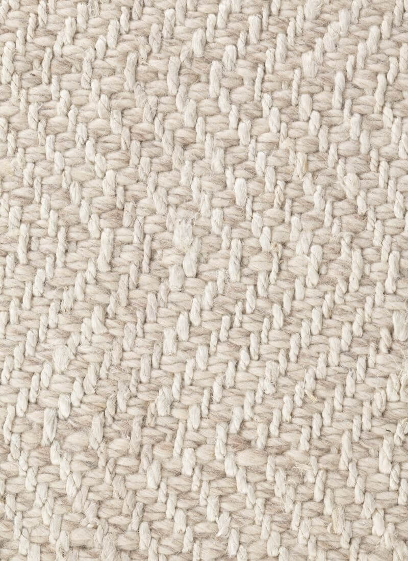 Majoli Natural White Herringbone Wool & Jute Rug