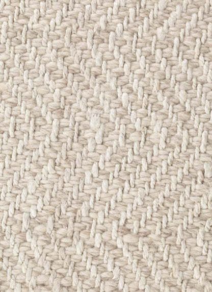 Majoli Natural White Herringbone Wool & Jute Rug