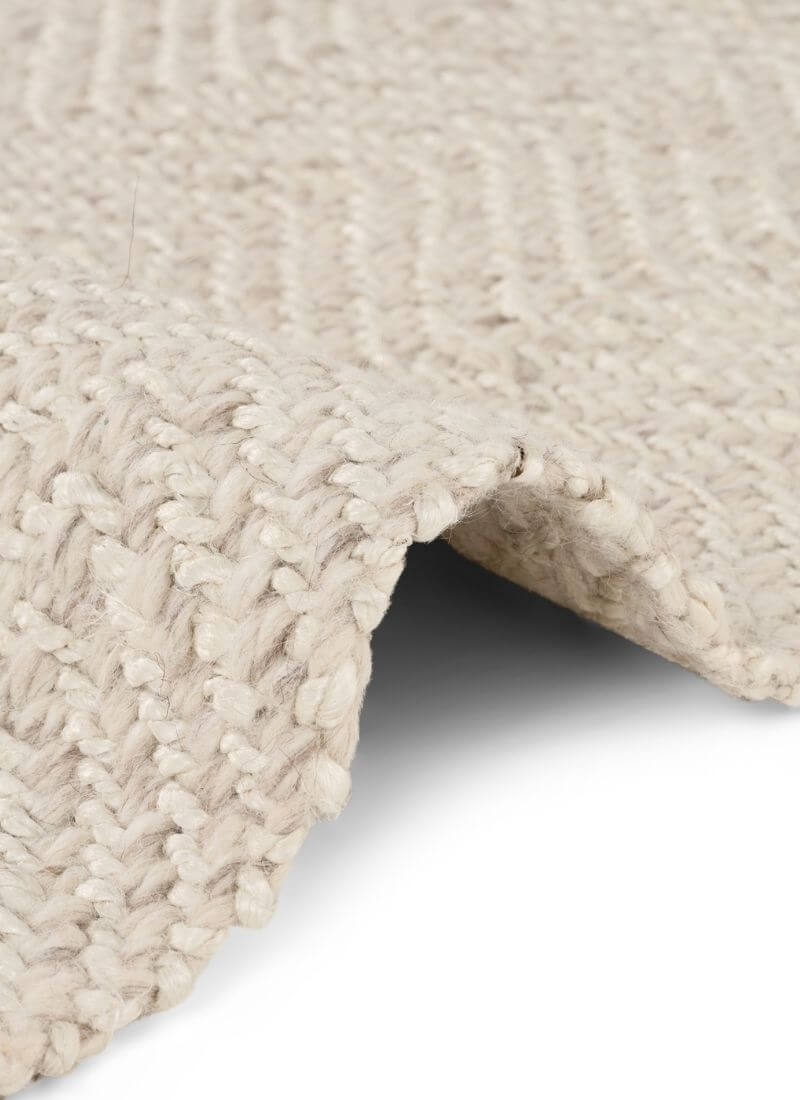 Majoli Natural White Herringbone Wool & Jute Rug