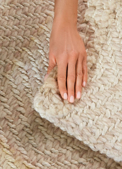 Majoli Natural White Herringbone Wool & Jute Rug