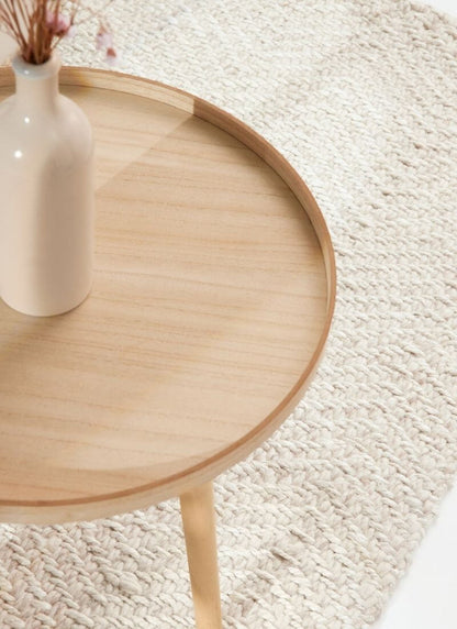Majoli Natural White Herringbone Wool & Jute Rug