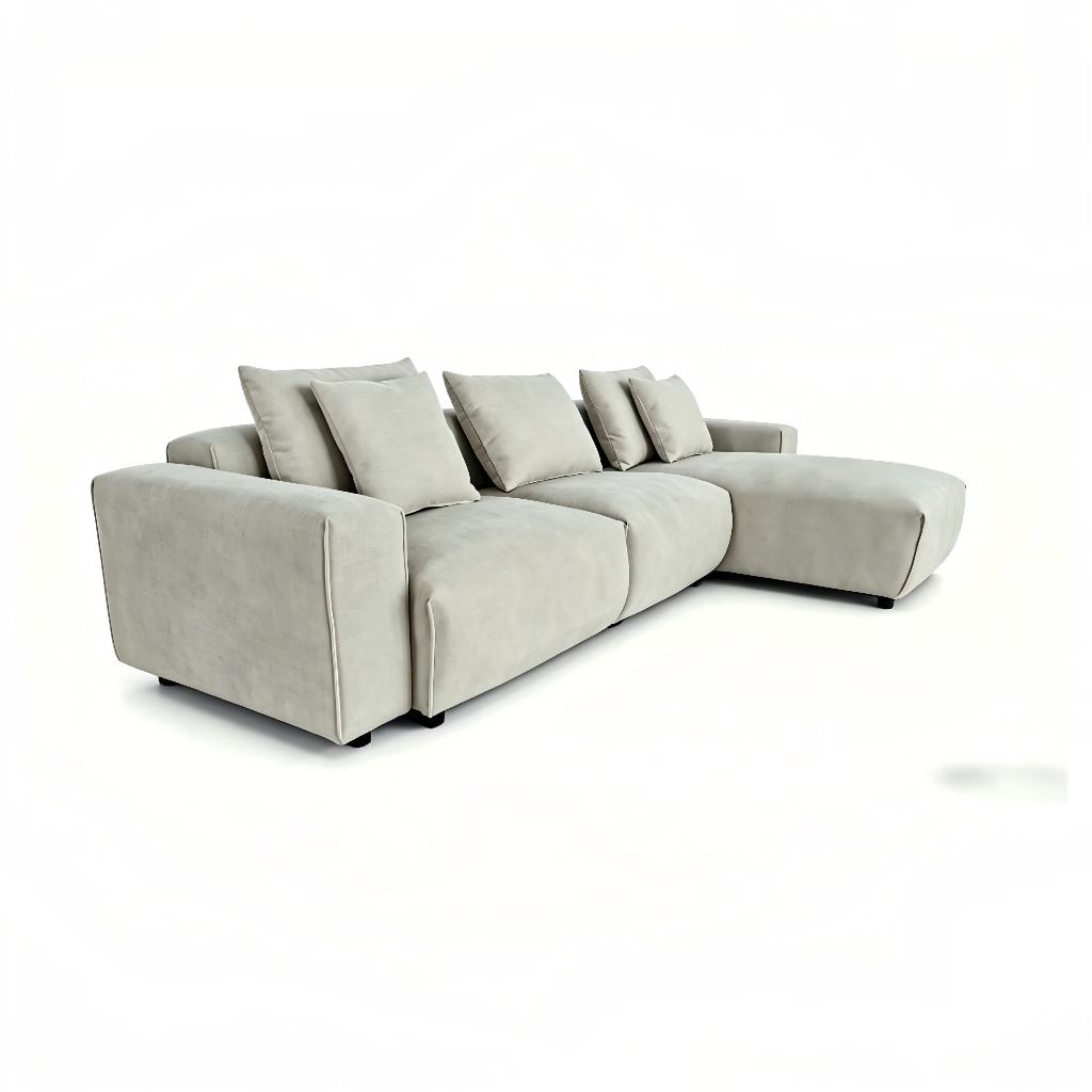 Malibu Beige Fabric Universal L-Shape Corner Sofa