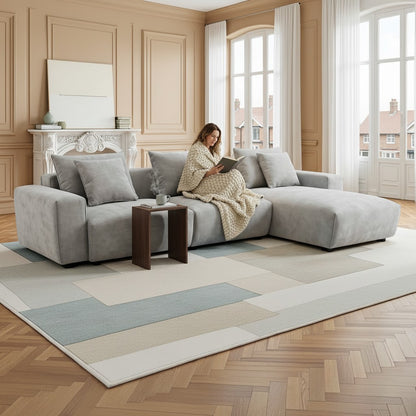 Malibu Grey Fabric Universal L-Shape Corner Sofa