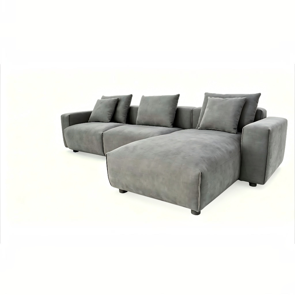 Malibu Grey Fabric Universal L-Shape Corner Sofa