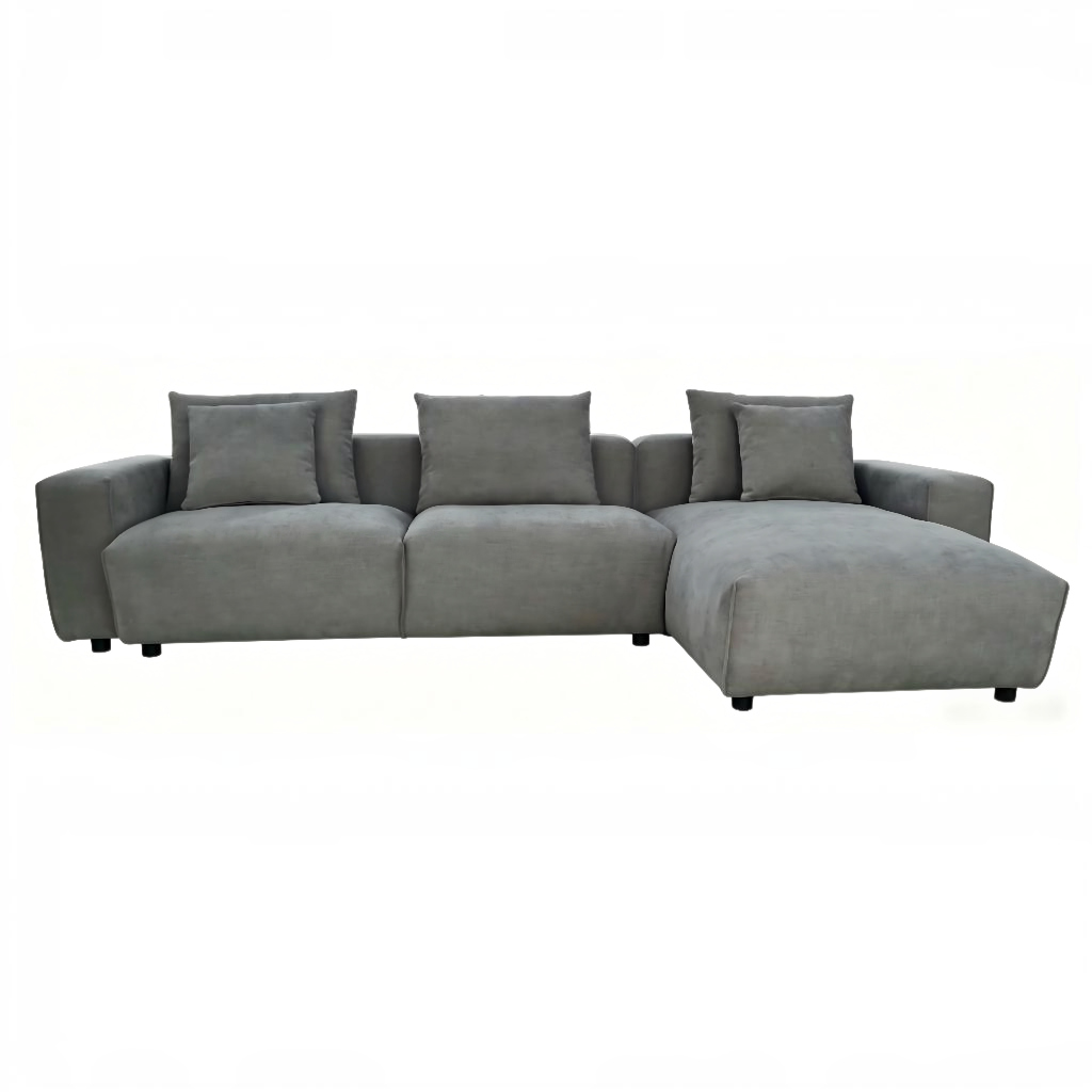 Malibu Grey Fabric Universal L-Shape Corner Sofa