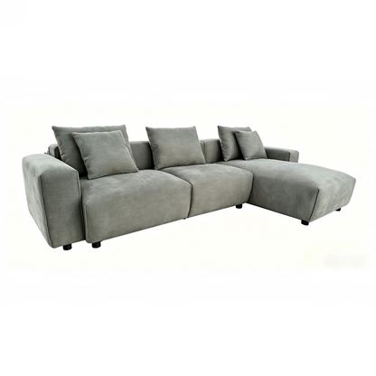 Malibu Grey Fabric Universal L-Shape Corner Sofa