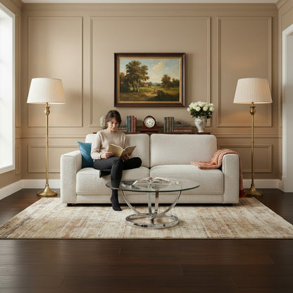 Marlow Beige Fabric 2 Seater Sofa