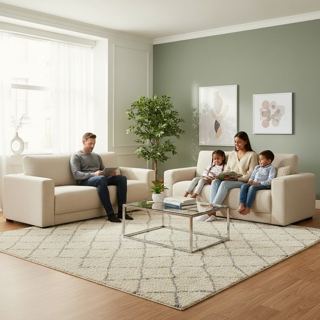 Marlow Beige Fabric 3+2 Sofa Suite