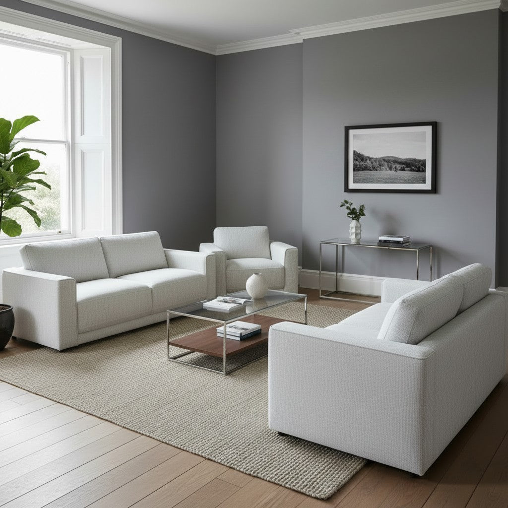 Marlow Beige Fabric 3+2+1 Sofa Suite