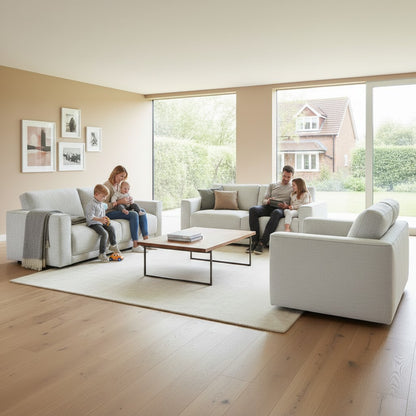 Marlow Beige Fabric 3+2+1 Sofa Suite