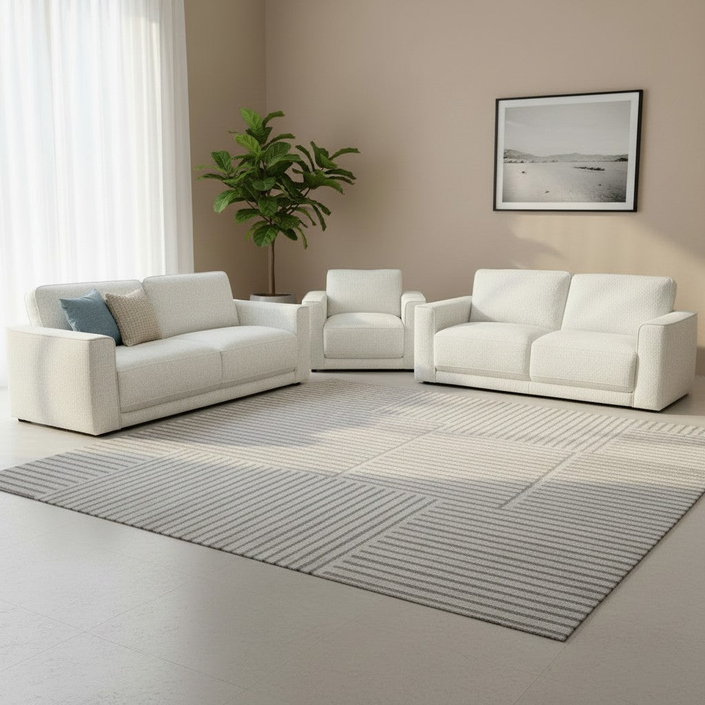 Marlow Beige Fabric 3+2+1 Sofa Suite