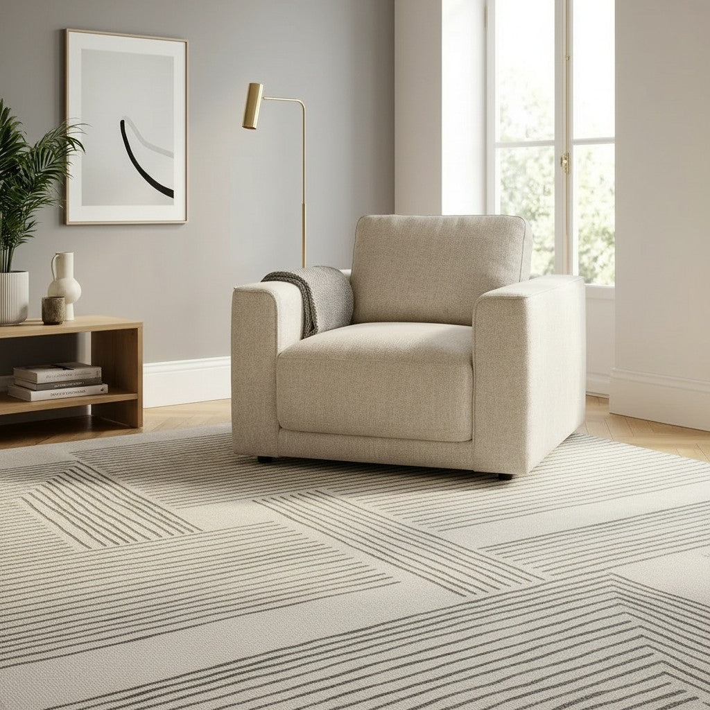 Marlow Beige Fabric Armchair