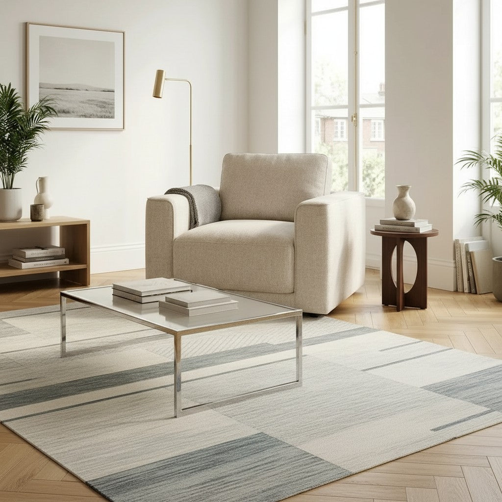 Marlow Beige Fabric Armchair