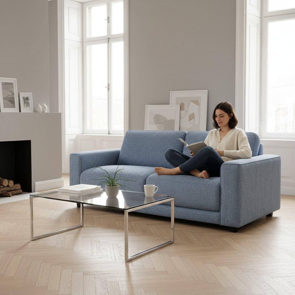 Marlow Grey Fabric 3 Seater Sofa
