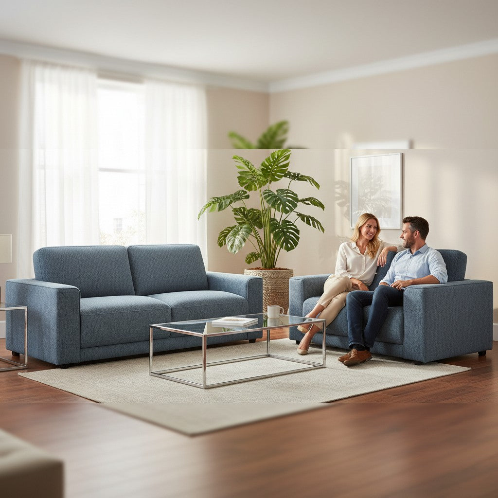 Marlow Grey Fabric 3+2 Sofa Suite
