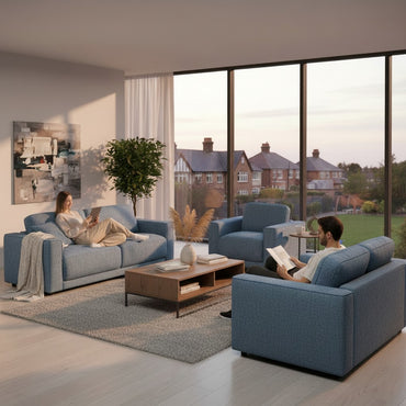 Marlow Grey Fabric 3+2+1 Sofa Suite